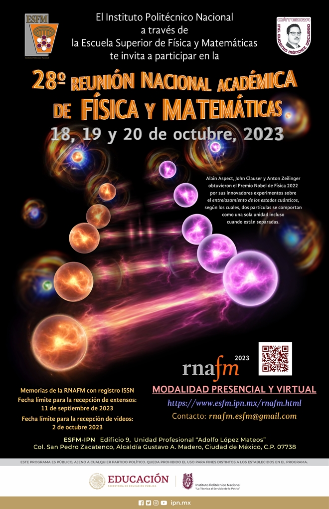 cartel Reunión Nacional Académica de Física y Matemáticas