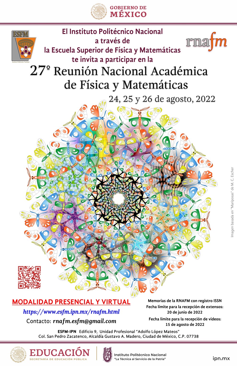 cartel Reunión Nacional Académica de Física y Matemáticas